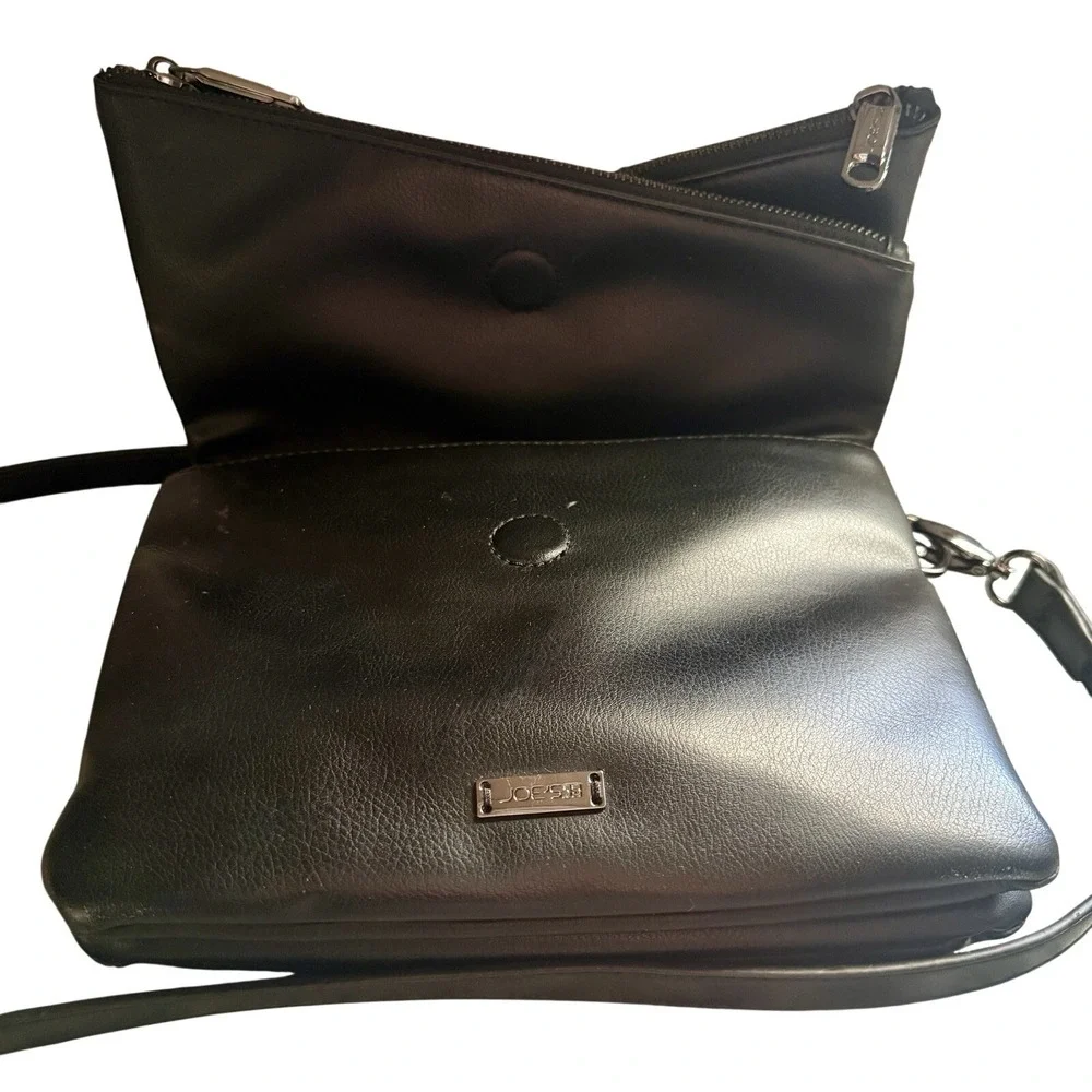 Vegan Leather Crossbody Bag Minimalist Neutral Purse Everyday Chic Classic Black